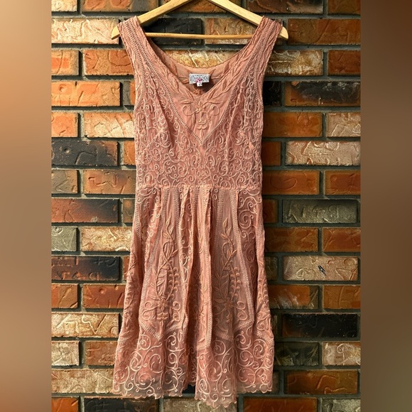 Anthropologie Yoana Baraschi Blush Embroidered Lace Dress 8 - Picture 4 of 9